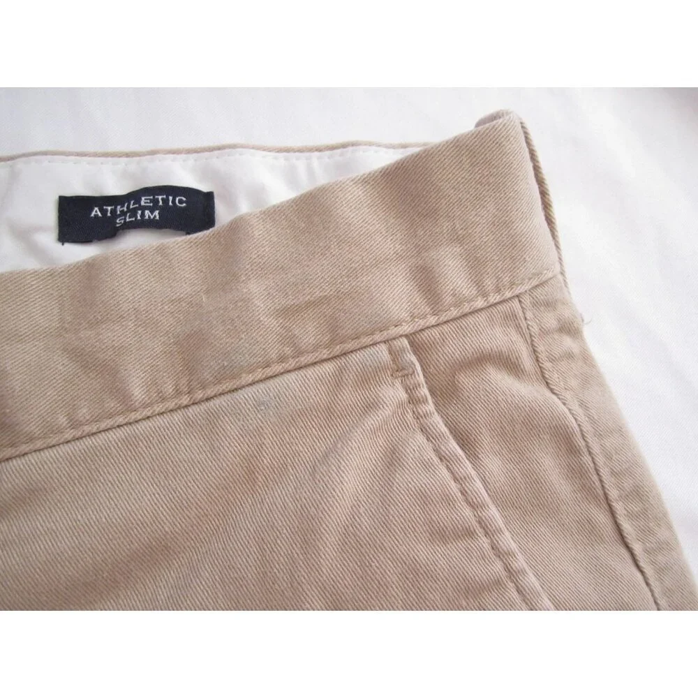 Men'sJ Crew Flex Athletic Slim Brown Pants Sz W33, L30 (MP415)